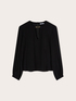 Cr&ecirc;pe de chine blouse with metal loop image number 4
