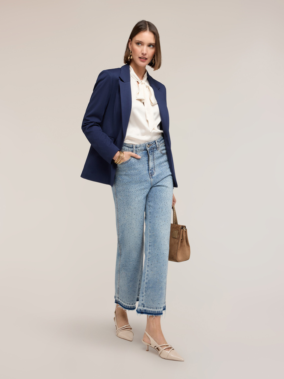 Blazer simple boutonnage en point de Milan