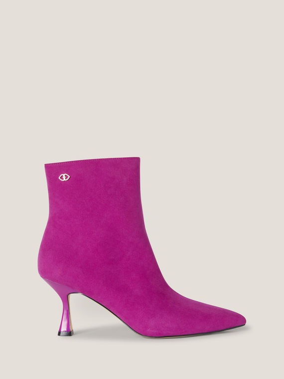 Suede effect faux leather ankle boot