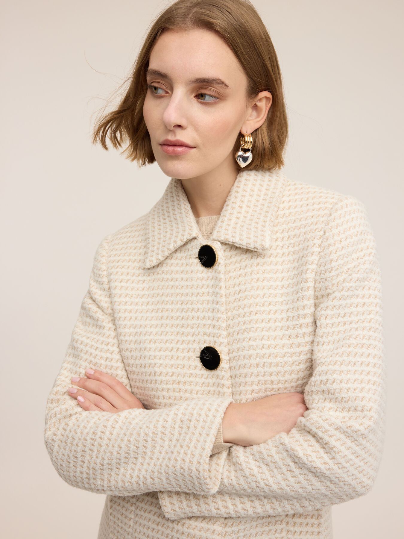 Long jacquard coat image number 3