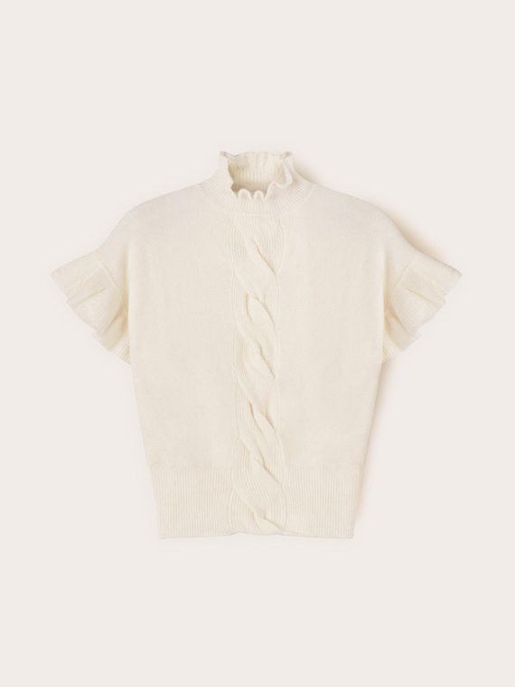 Jersey oversized con trenza y volante