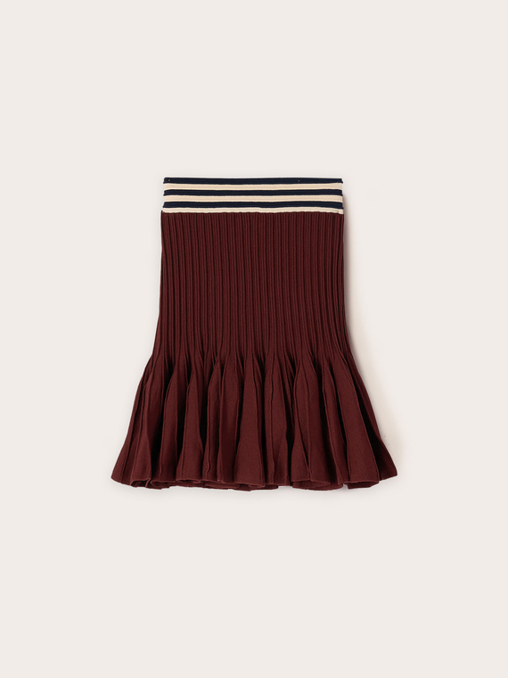 Mini-jupe évasée en maille