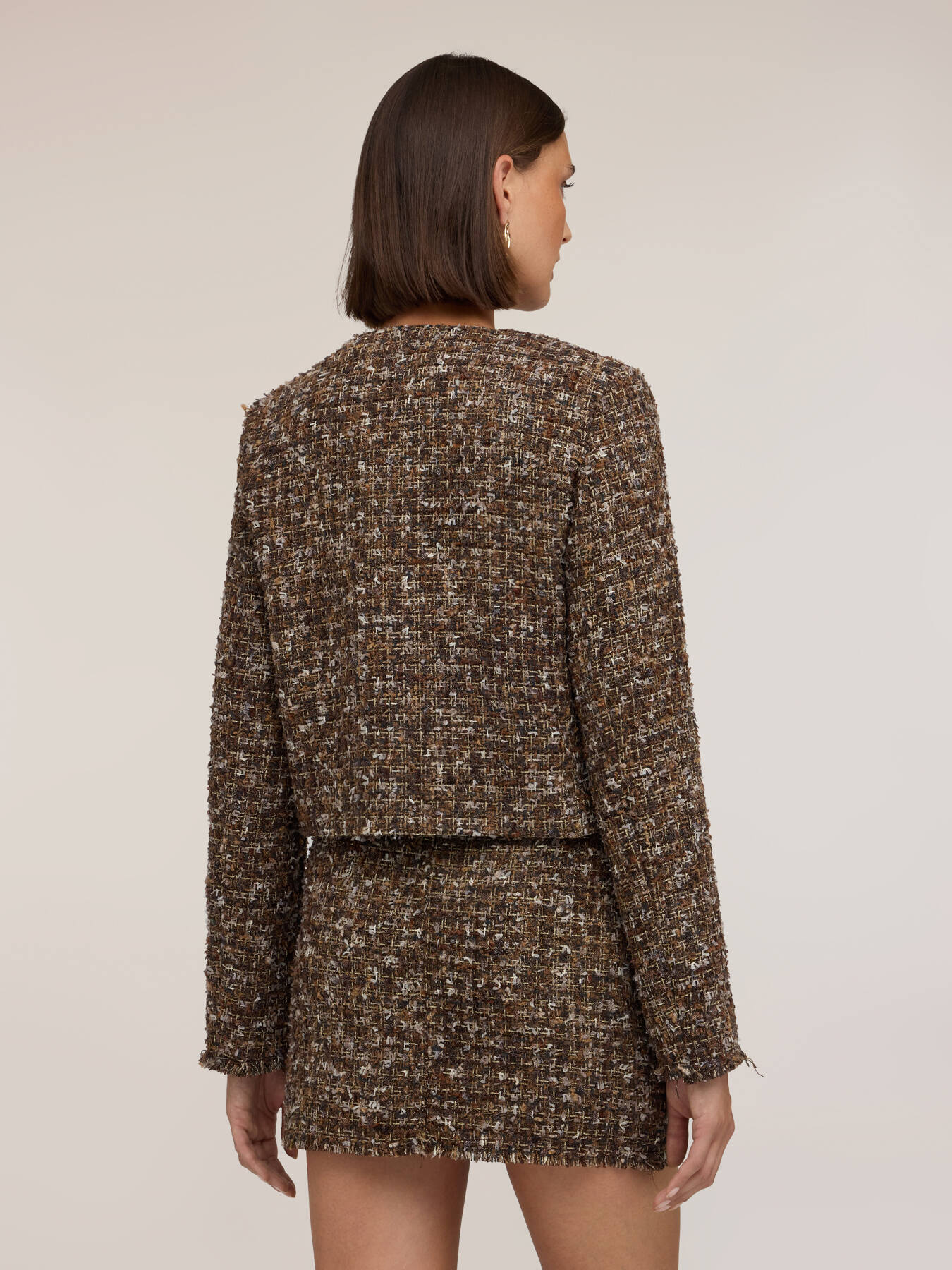 Tweed jacket with metal buttons image number 1