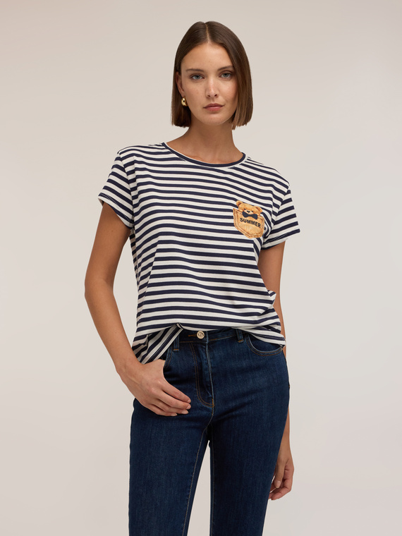 Striped t-shirt with patch