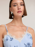 Striped top with lace and floral print image number 3