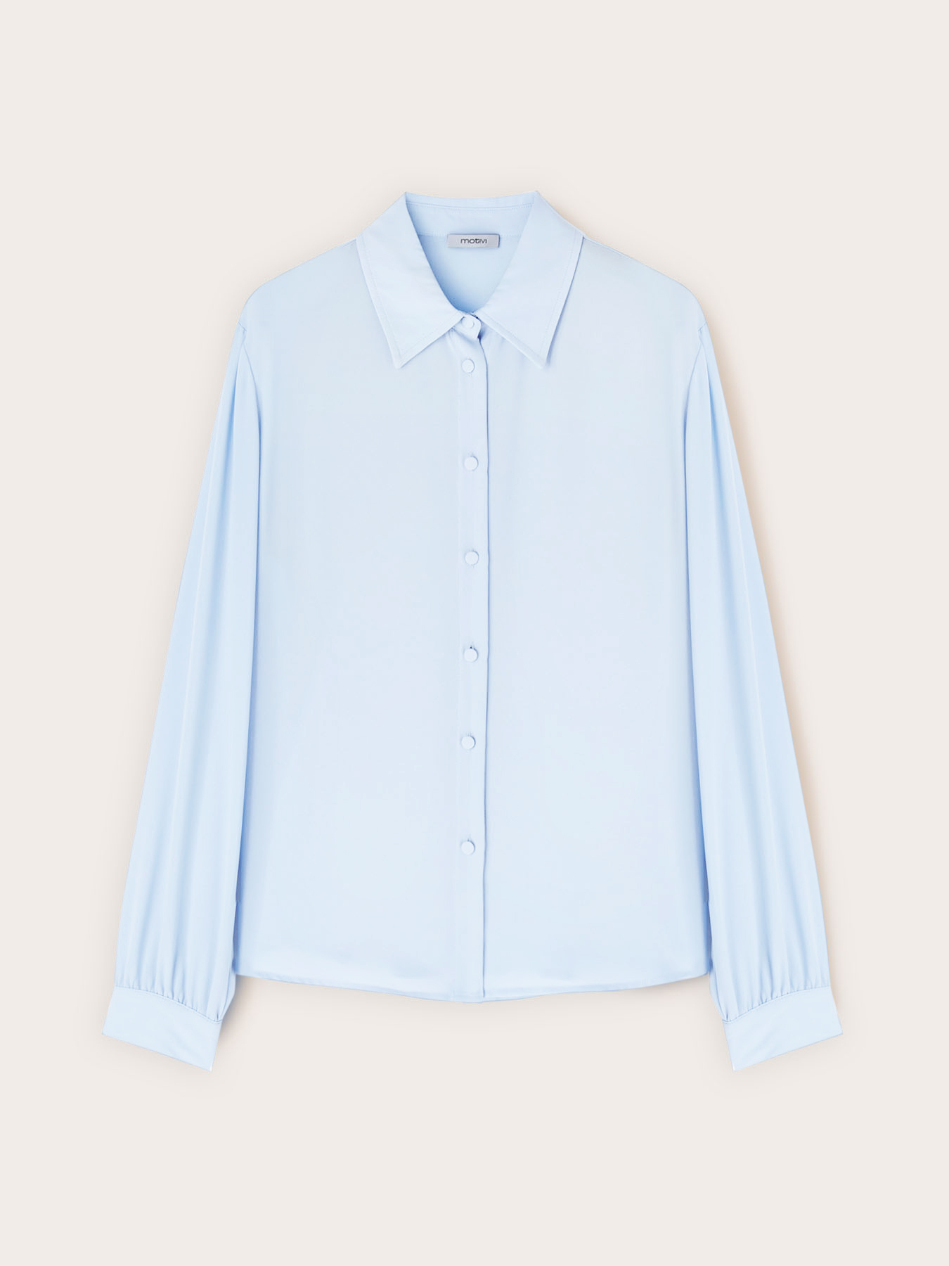 Cr&ecirc;pe de chine shirt with classic collar image number 3
