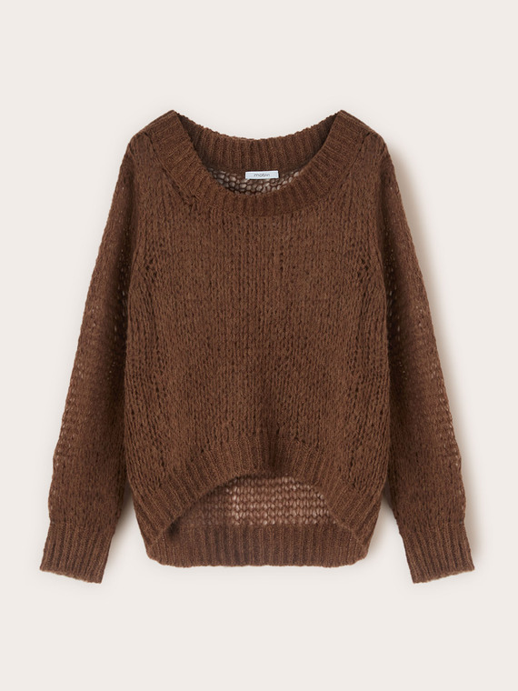 Oversized perforated mohair sweater