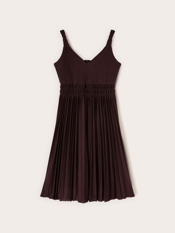 Vestido de punto lurex acanalado