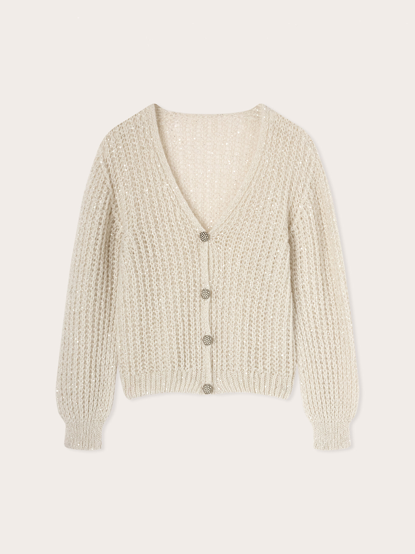 Sequined mohair-blend cardigan image number 4