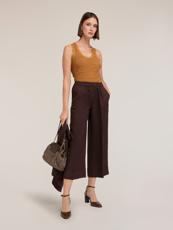 Top en tricot avec bordures &agrave; paillettes