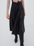 Faux leather midi skirt with sash image number 2