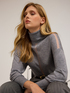 Turtleneck sweater with sheer insert image number 3