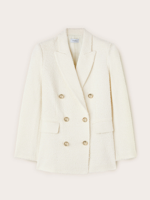 Zweireihiger Blazer aus Bouclé-Stoff