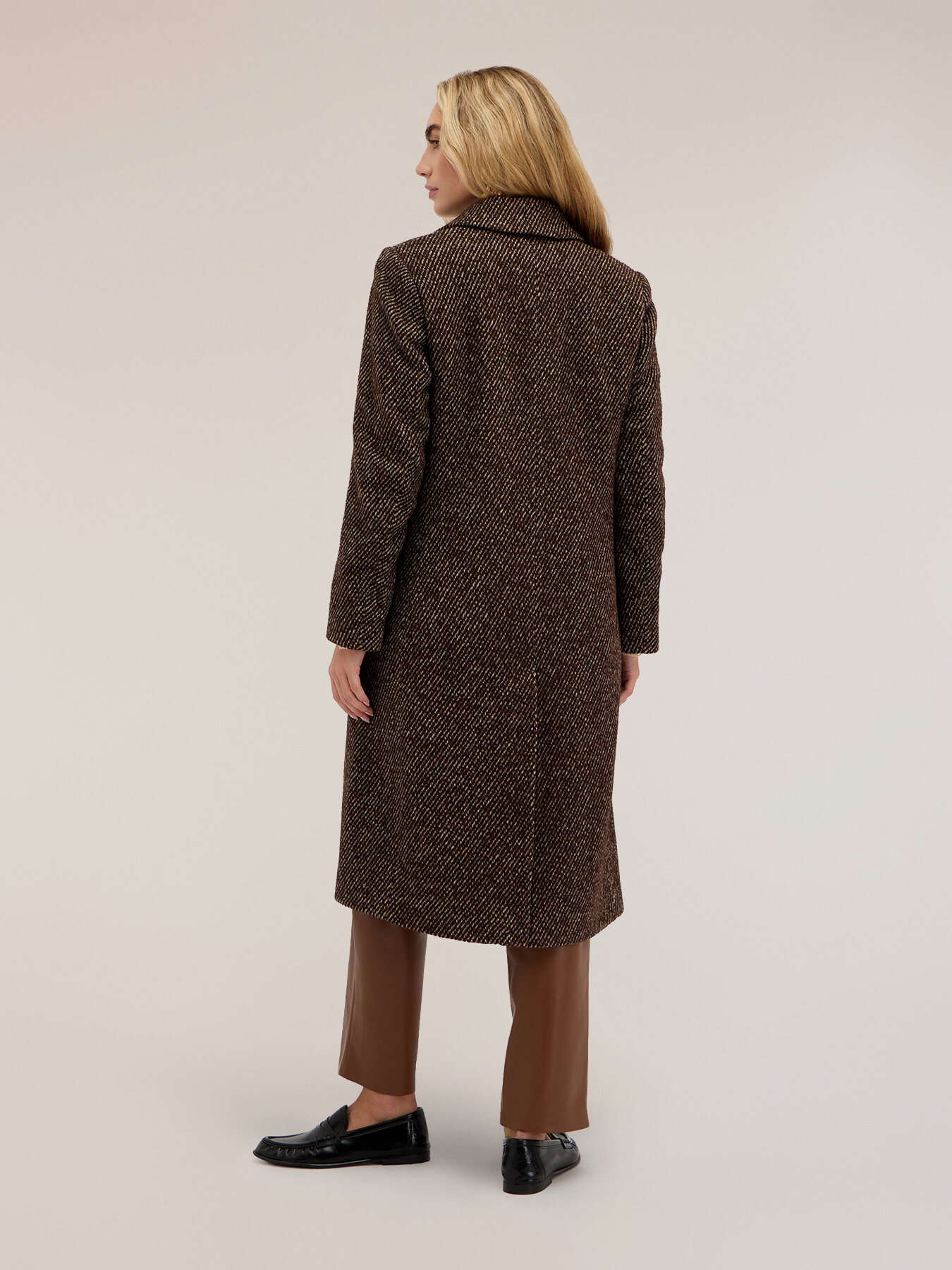 Yarn-dyed single-breasted coat image number 1