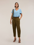 Cropped poplin trousers with darts image number 2