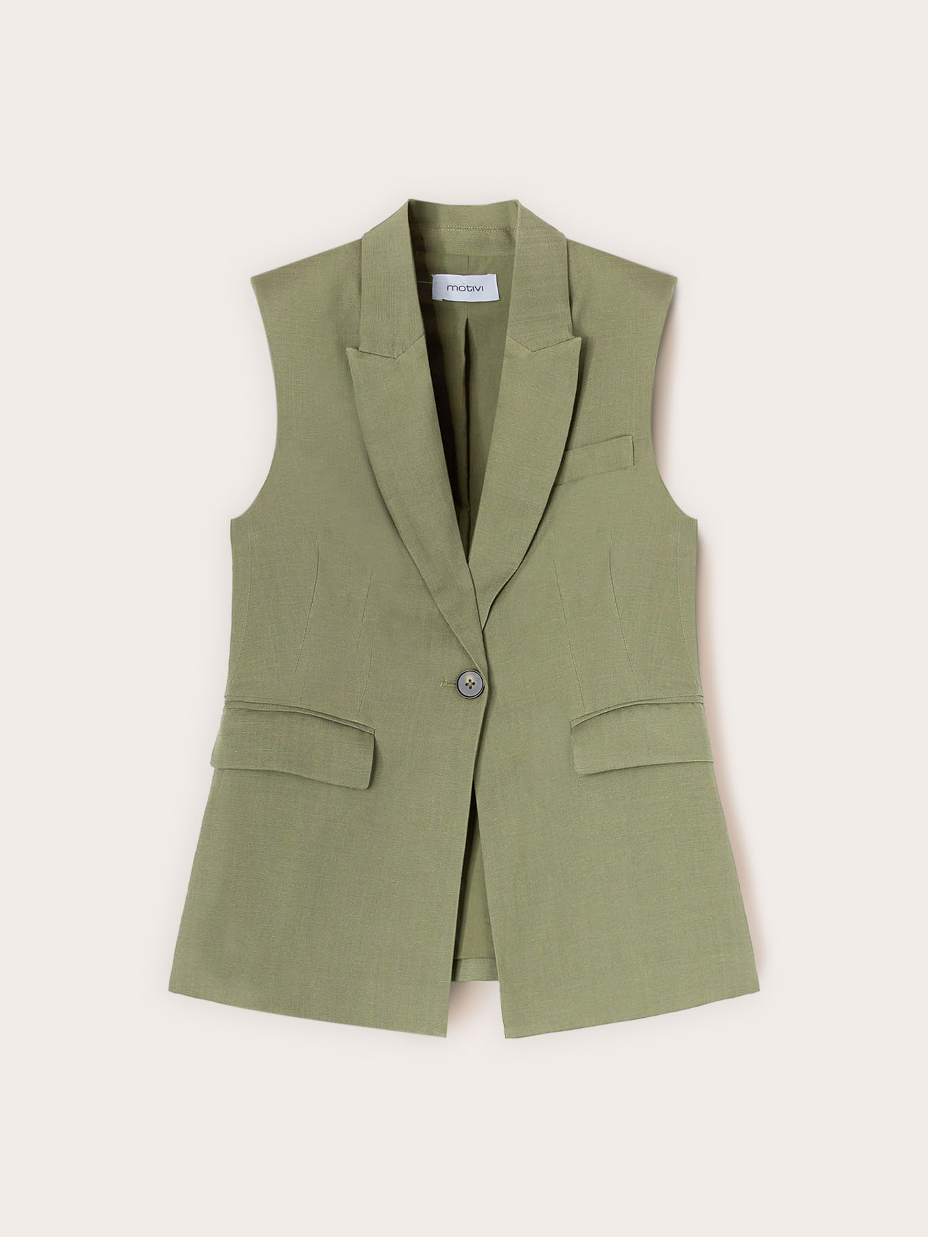 Tailored linen blend vest image number 4