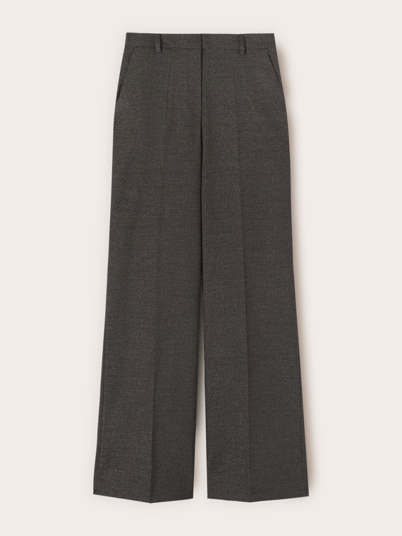 Palazzo-Hose aus gemischtem Lurex-Köpergewebe