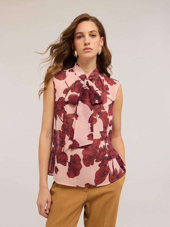 Floral blouse in crêpon