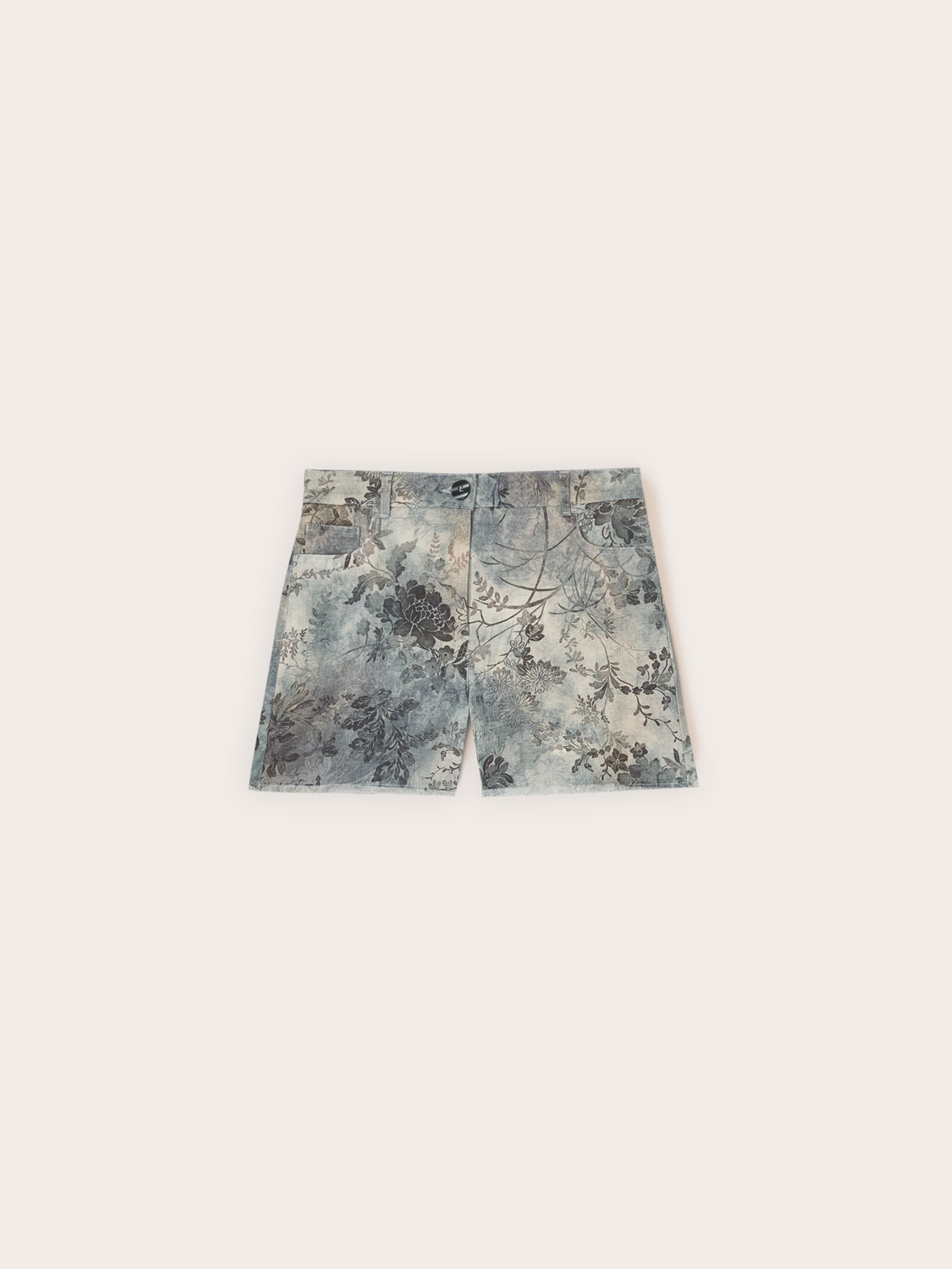 Cotton drill shorts with print image number 4