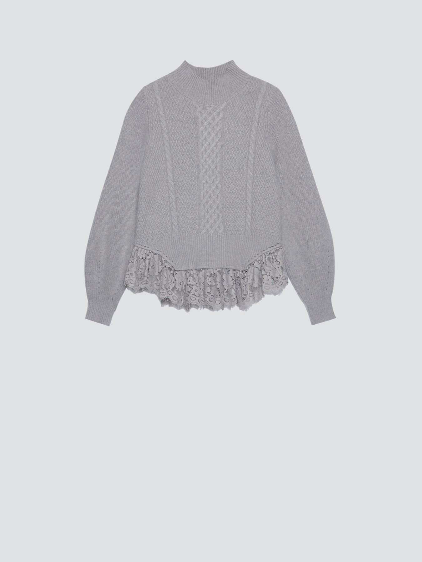 Maglia a trecce con pizzo image number 3