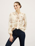 Floral patterned blouse with bow image number 0
