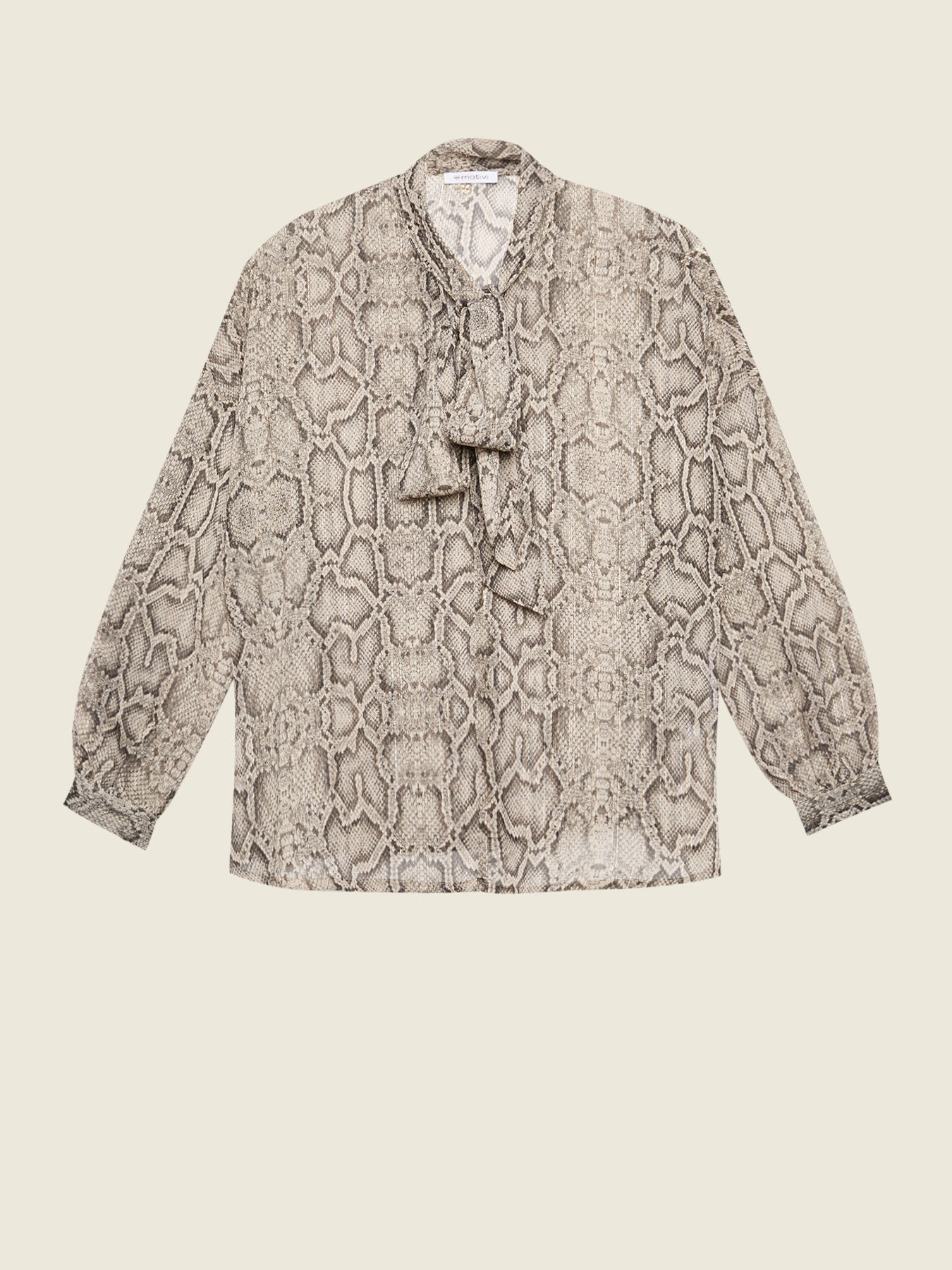 Blouse avec n&oelig;ud &agrave; motif python image number 3