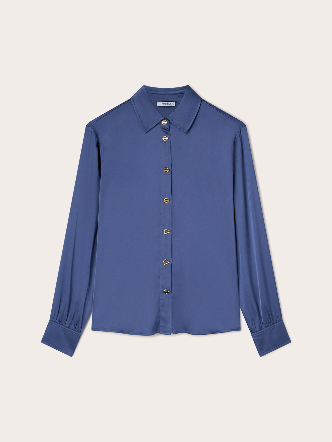 Viscose satin shirt with metal buttons image number 4