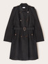 Double-breasted belted cotton blend trench coat image number 4
