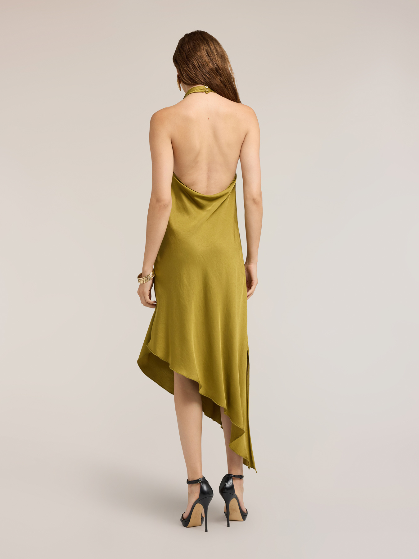 Satin dress with open back image number 1