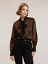 Camicia in raso fantasia animalier image number 0