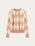 Diamond pattern wool blend sweater image number 3
