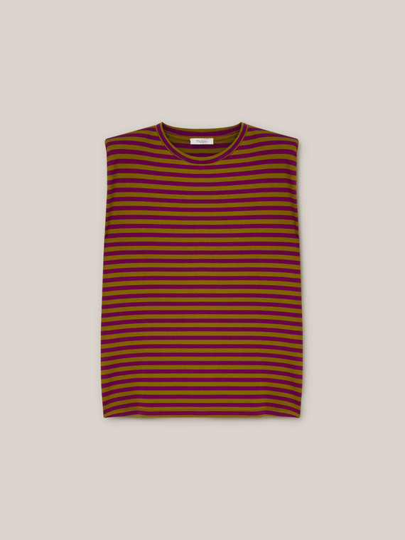 Striped T-shirt with shoulder straps