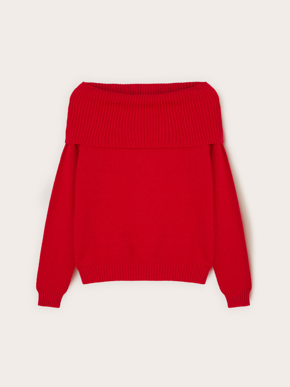 Maille off-shoulder en m&eacute;lange viscose