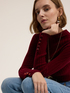 Ribbed turtleneck sweater with jewel buttons image number 0