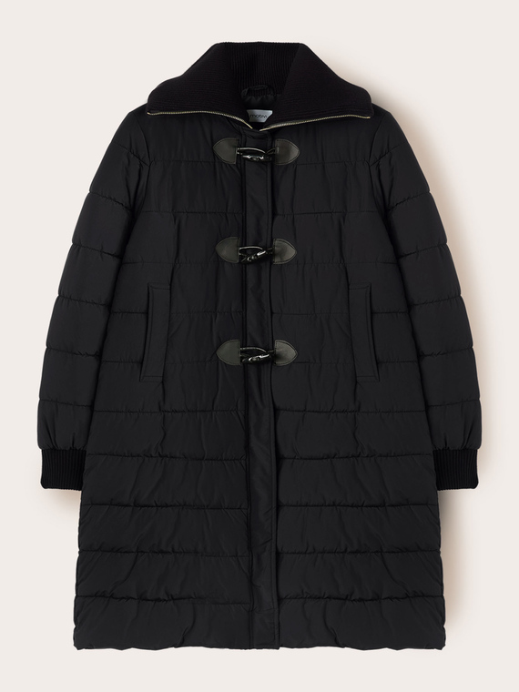Down jacket with knit collar