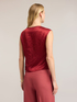 Satin top with draped asymmetric neckline image number 1