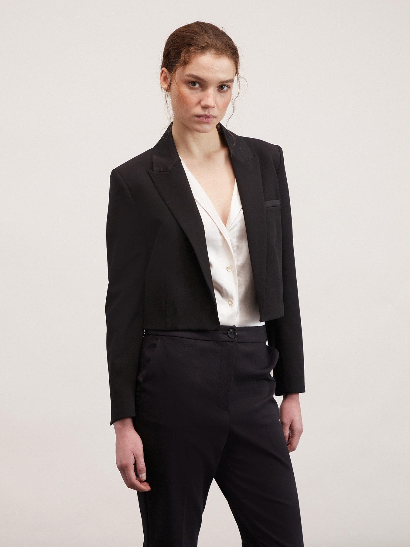 Spencer jacket with satin inserts image number 0