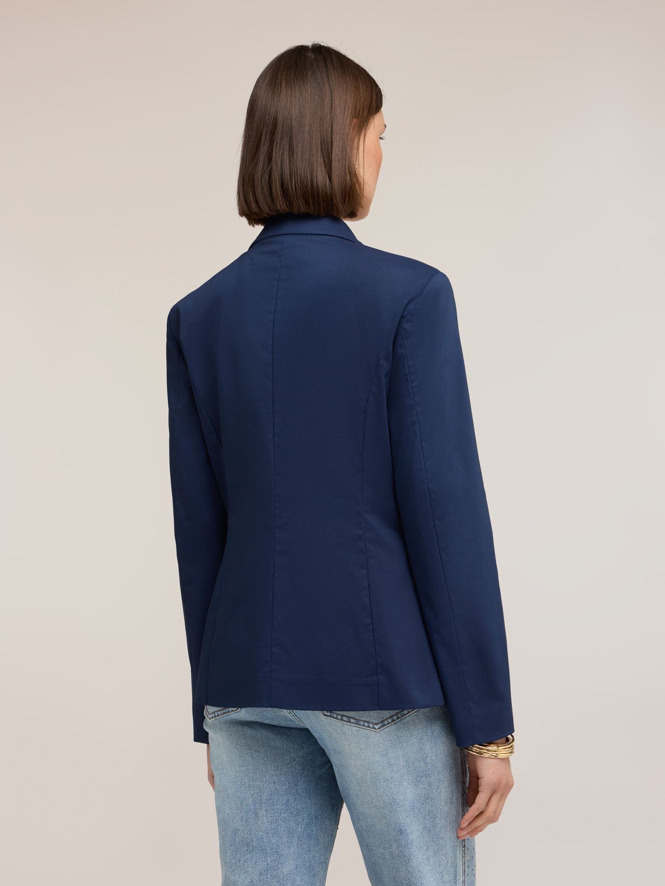 Blazer strutturato in misto cotone image number 1