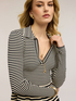 Striped sweater with peplum image number 2