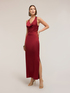 Robe longue en satin avec drap&eacute; image number 0