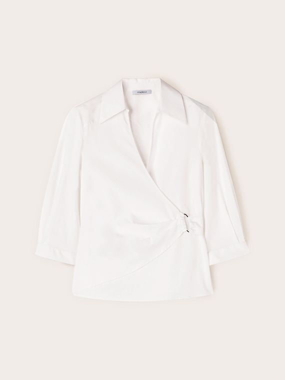 Camicia wrap in popeline