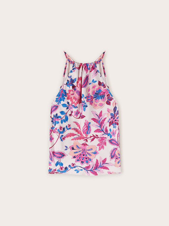 Flowing top with floral pattern