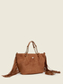 Suede effect tote bag with fringe image number 1