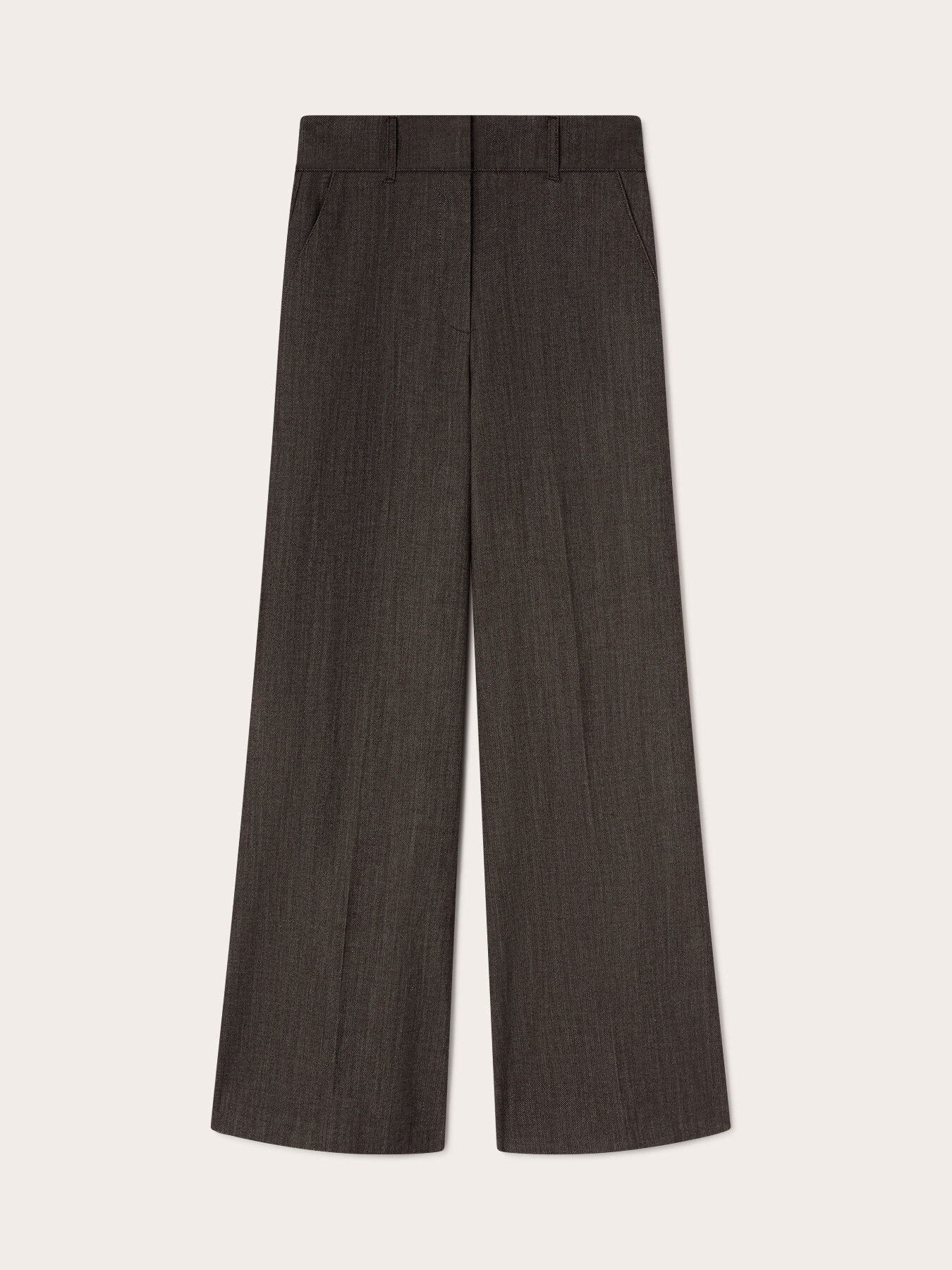 Yarn-dyed palazzo pants image number 4