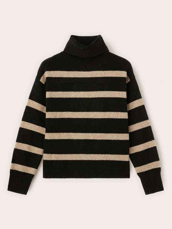 Jersey de cuello alto a rayas