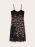 Georgette dress with floral print and lace image number 4
