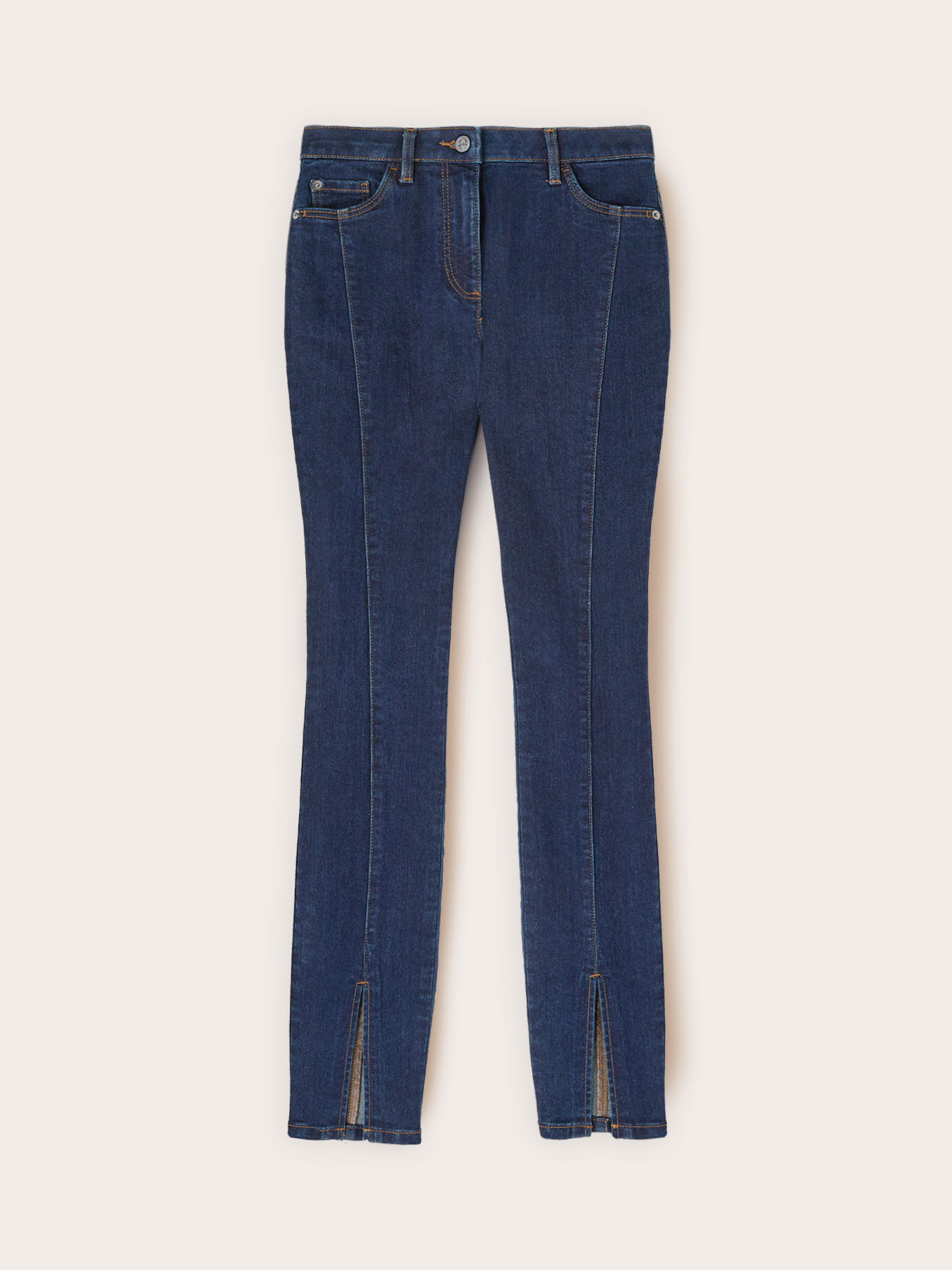 Skinny jeans with slit at the leg hem image number 4
