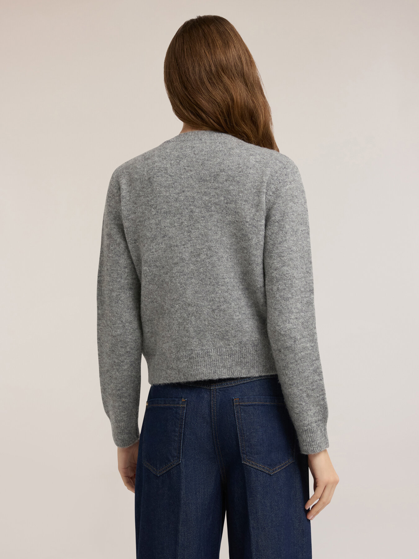 Strickjacke aus Wollmischung mit Steinbestickung image number 1