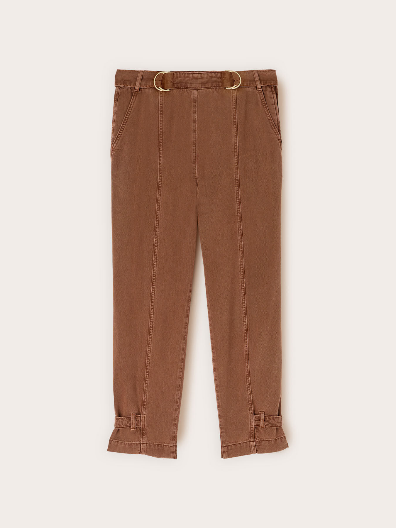 Carrot pants in washed drill image number 4