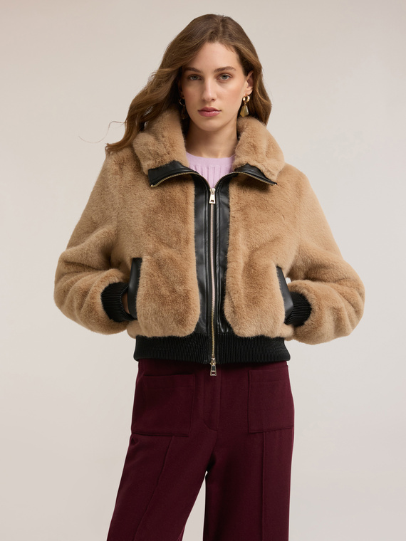 Veste en peluche avec insertions